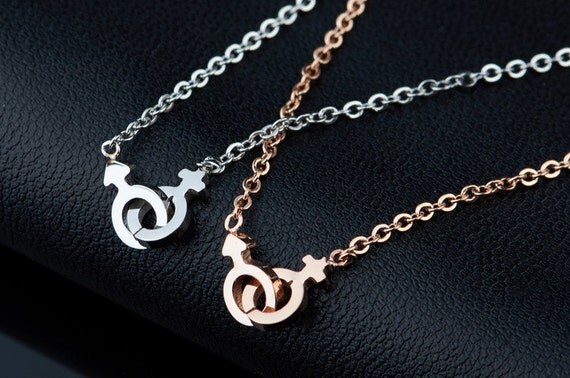 Female Male Gender Logo Symbol Necklace Collarbone By Wangnecklace 7161