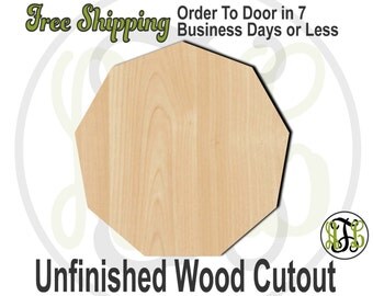 Nonagon- 1" to 6" Minis- No. 40040- Small Wood Cutout, unfinished, unpainted, wood craft, laser cut, wooden blank, DIY, Free Shipping