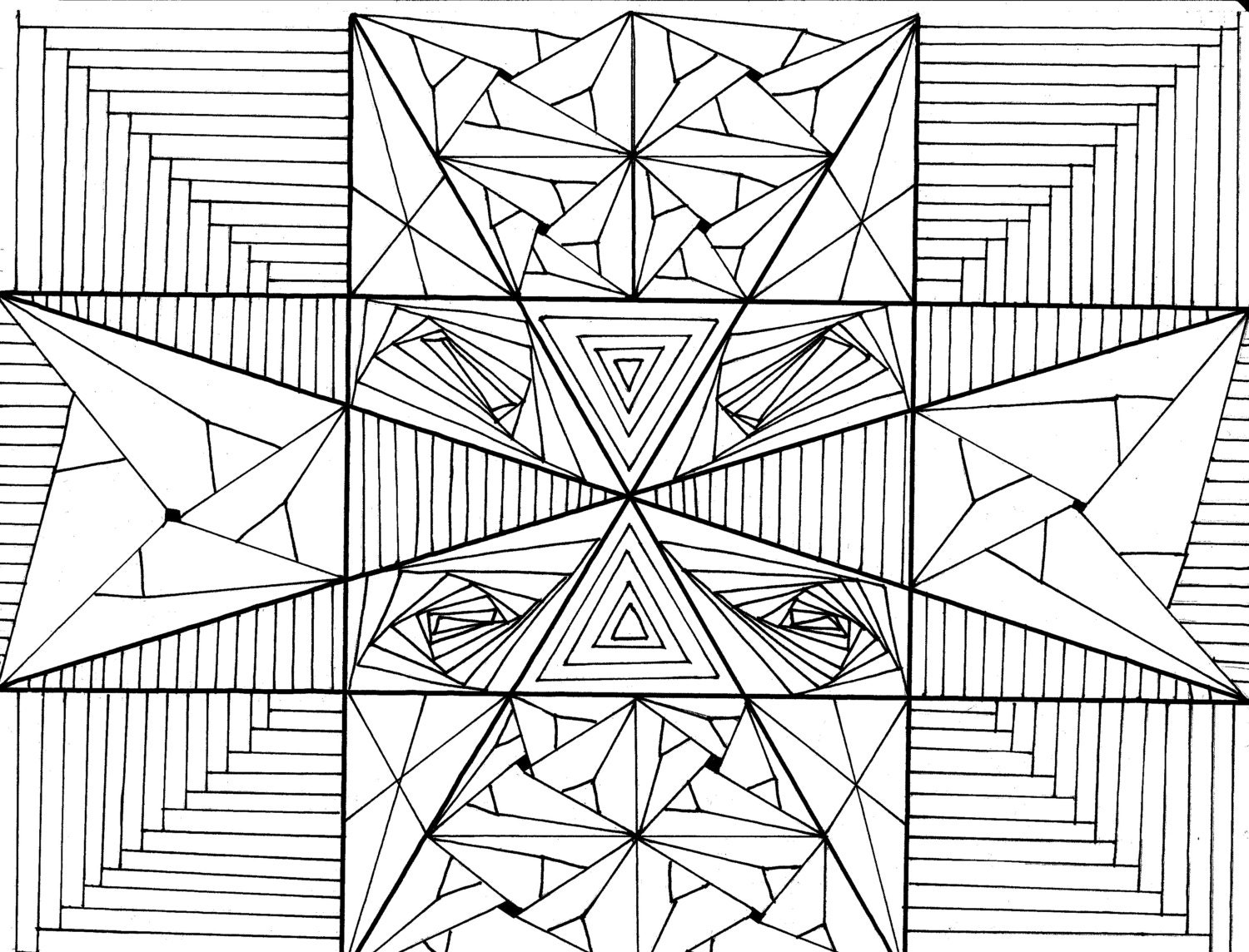 Triangles Triangles Everywhere Zentangle Coloring Page pdf