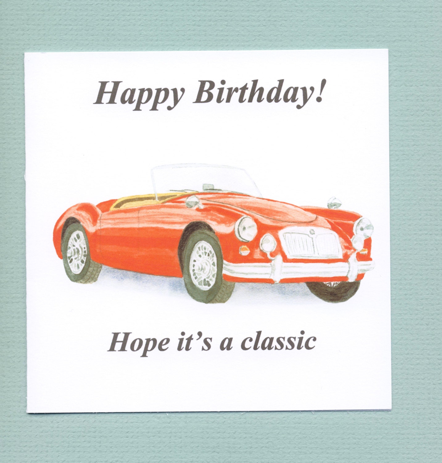 MGA MG A red classic car Birthday Card for men