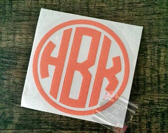 Circle Monogram Decal | Personalized Decal | Yeti decal | iPhone Decal | Monogrammed Sticker