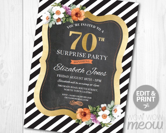 70 Th Birthday Dinner Invitations 3