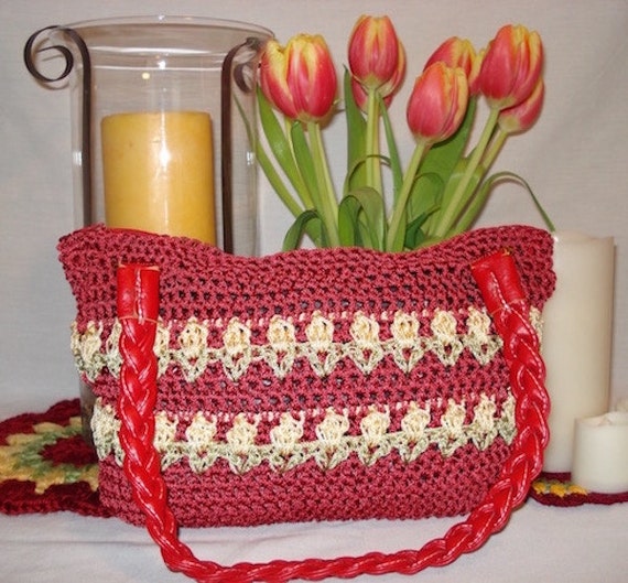 Tulips Crocheted Purse PATTERN Crocheted Bag Handbag