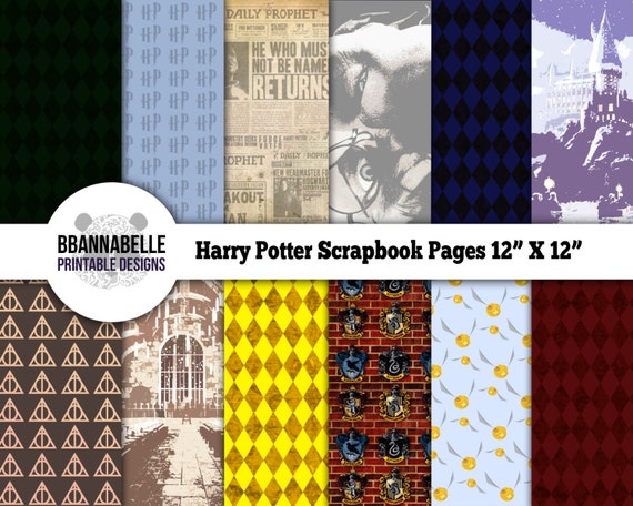 Harry Potter Digital Paper Scrapbook Pages // 12 X