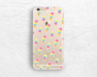 Cute Ice cream Summer transparent clear phone case for iPhone 7, Sony Z5 compact, Samsung S6, S8 Plus, LG G6, Nexus 5X, Google Pixel XL -P85
