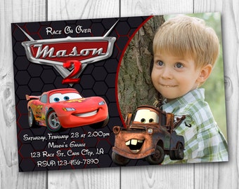 Disney Cars Invitation - Cars Birthday Party Invitation - Disney Cars Printable - Cars Invitations - Lightning McQueen Invitation