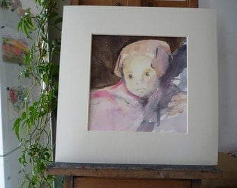 original Watercolour: child of the steppes