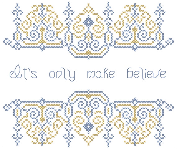 Download PDF It's Only Make Believe Cross Stitch Sampler Pattern