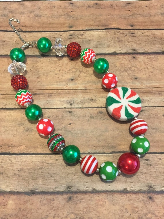 Christmas necklace Candy necklace Holiday by BBgiftsandmore
