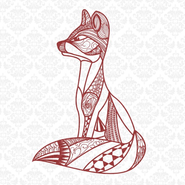 Download Fox Zentangle Filigree Henna Intricate Animal SVG DXF Ai ...