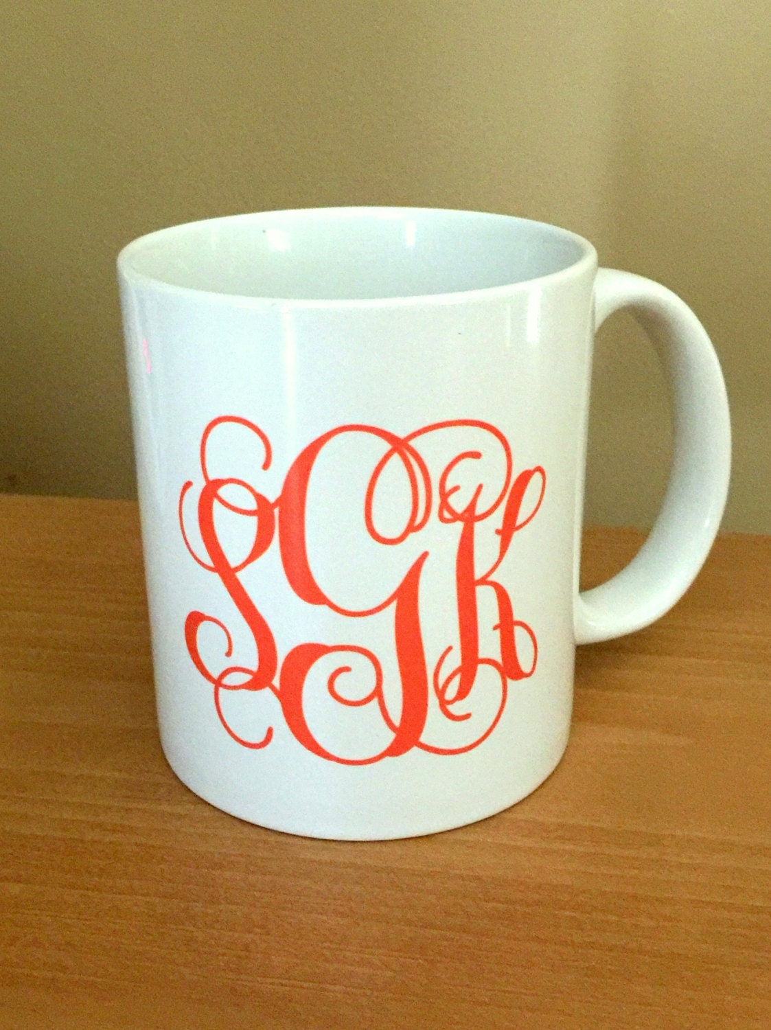 Monogrammed Coffee Mug Personalized Coffee Cup by MJMonograms