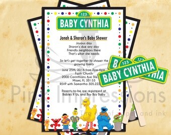 DIGITAL Sesame Street Baby Shower Invite