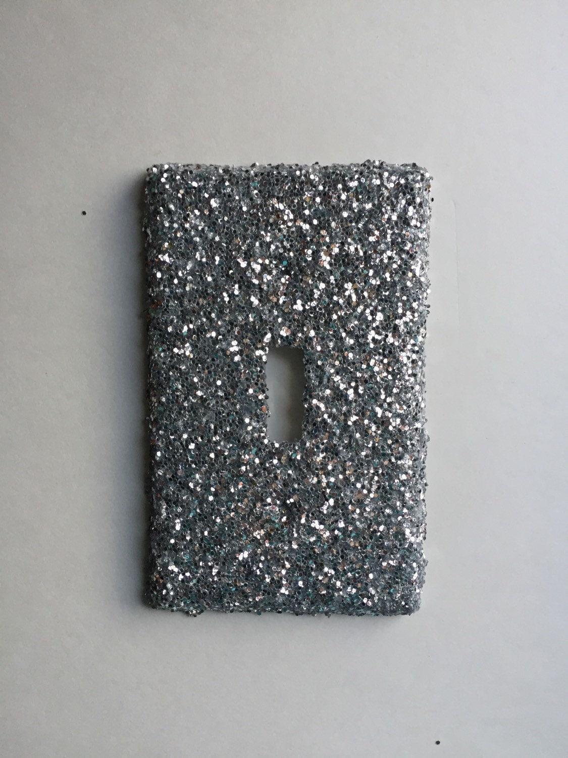 Silver Glitter Standard Light Switch Plate or outlet cover