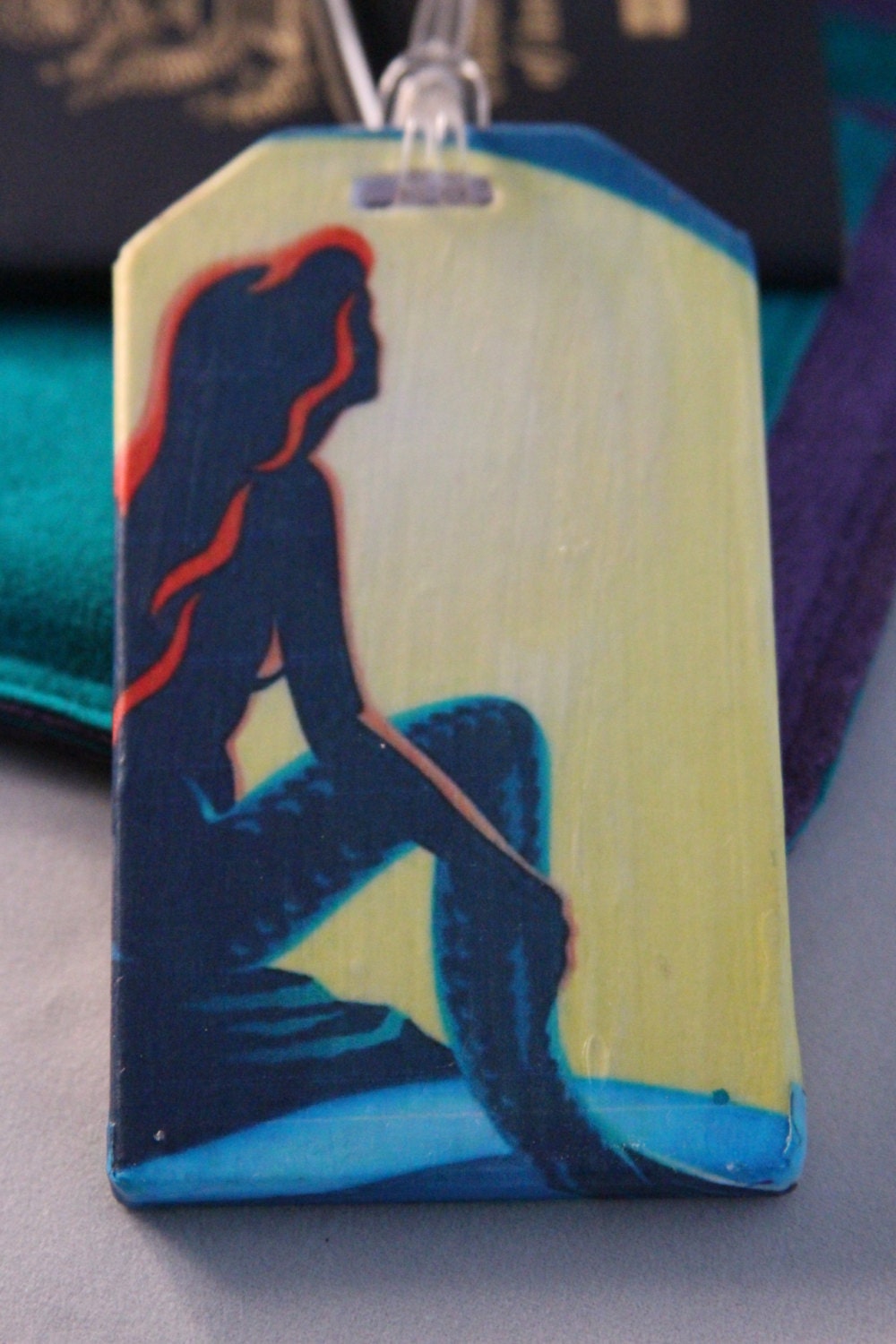 mermaid luggage tag