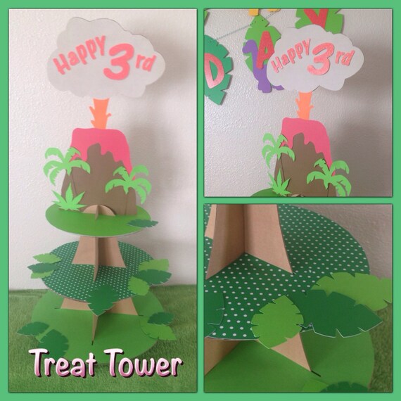 Tropical Volcano Cup Cake Stand Holder holds up to 24 by Hdoodle