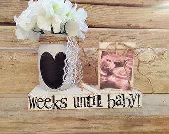 Baby Countdown,Pregnancy Reveal,Countdown to Baby Blocks,Unique Baby Shower Gift,Mom to be ,Pregnancy Reveal,Baby Shower Gifts,Chalkboard