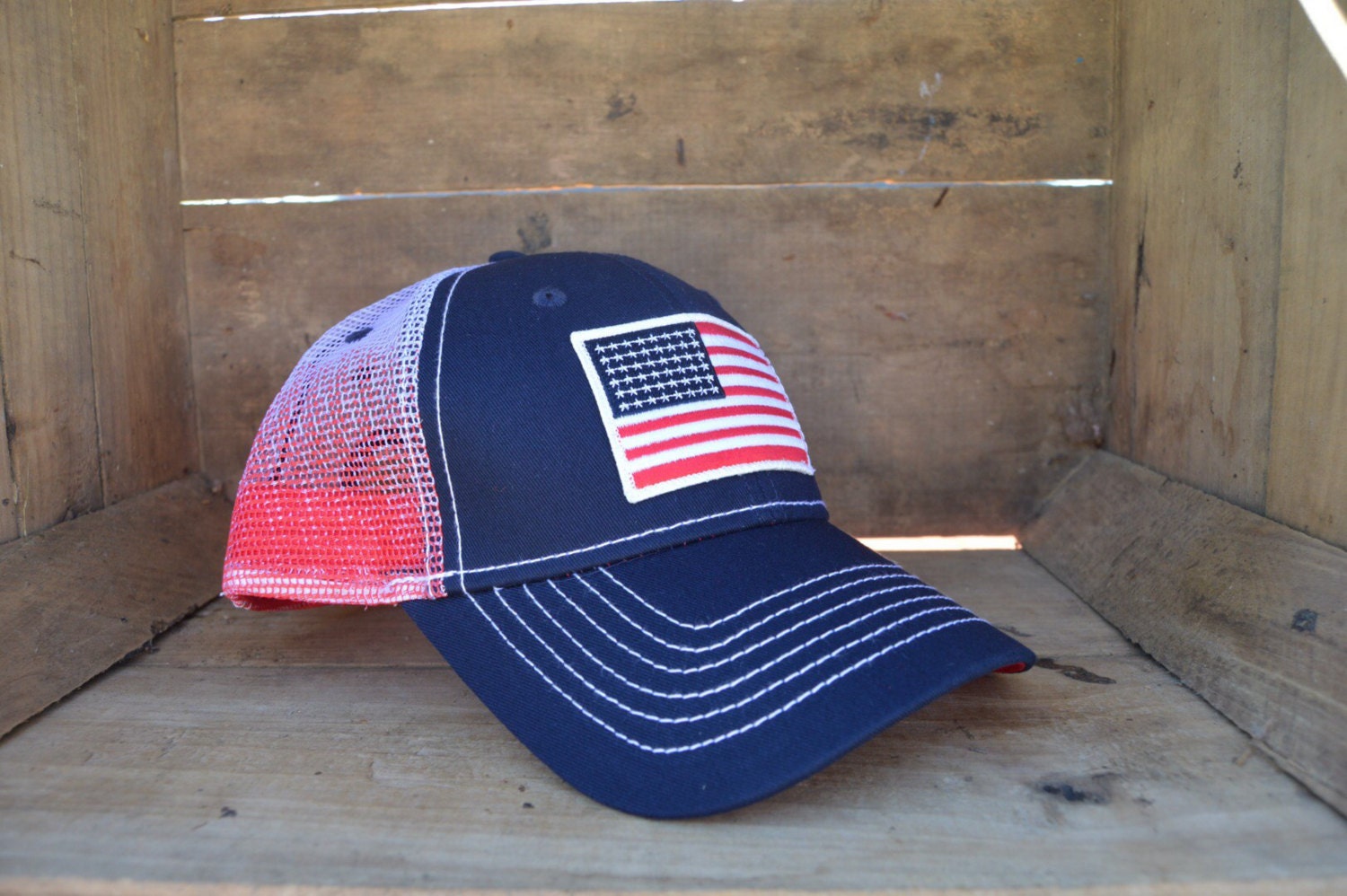 American Flag Patch Hat by CustomTNWorkWear on Etsy