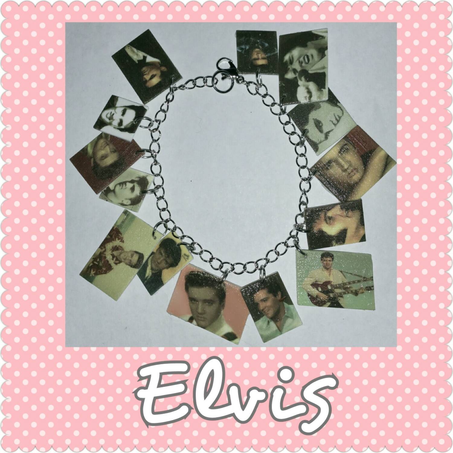 Elvis Charm Bracelet One of a kind by PrettyKitschyKitty on Etsy