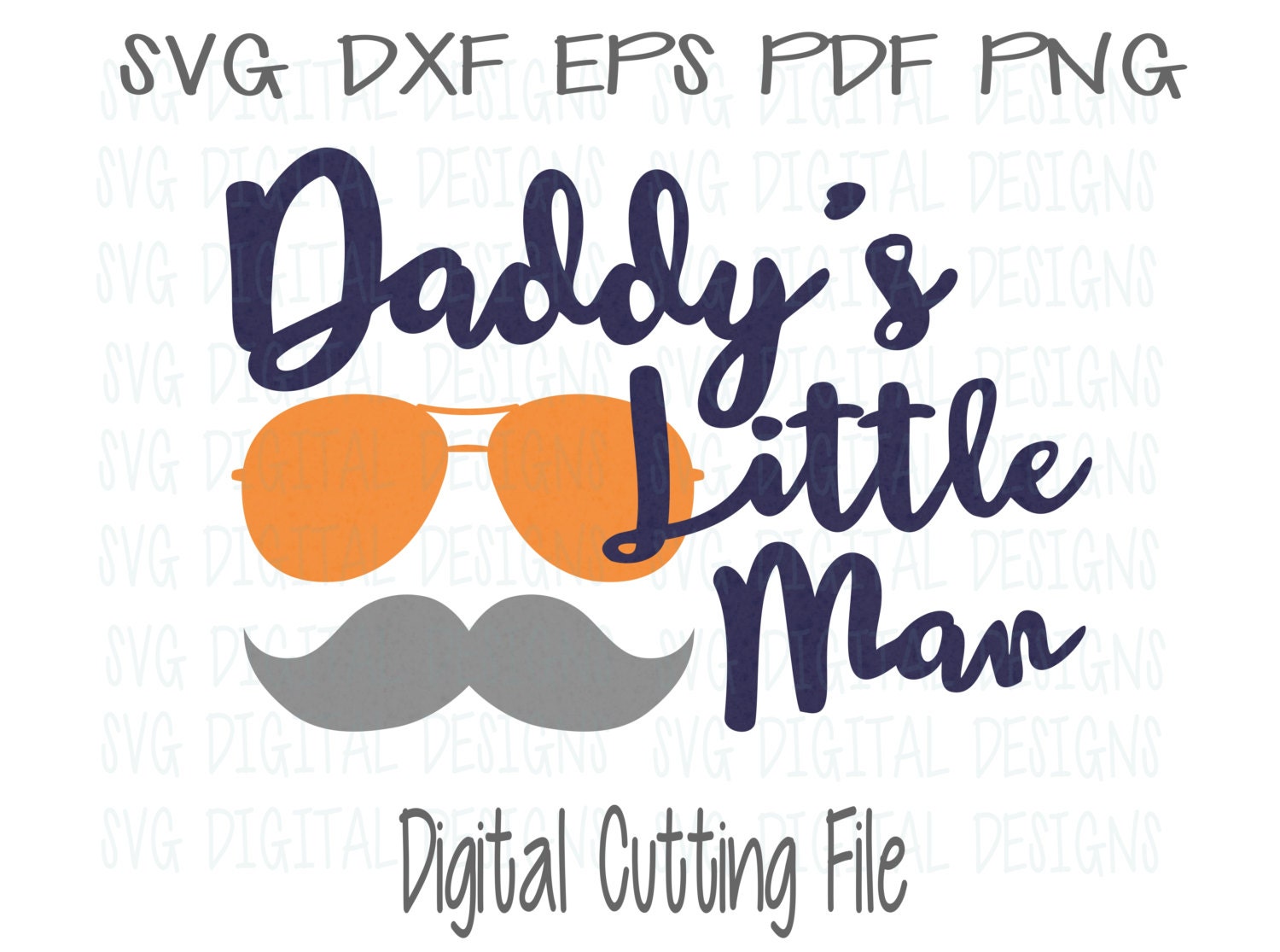 Download Daddys Little Man SVG Cut File Design with Mustache - Svg ...