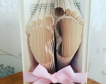 Baby book fold, bookfold, baby gift, baby girl folded book, baby book fold,baby, folded book, baby gift, new baby, newborn gift, baby girl
