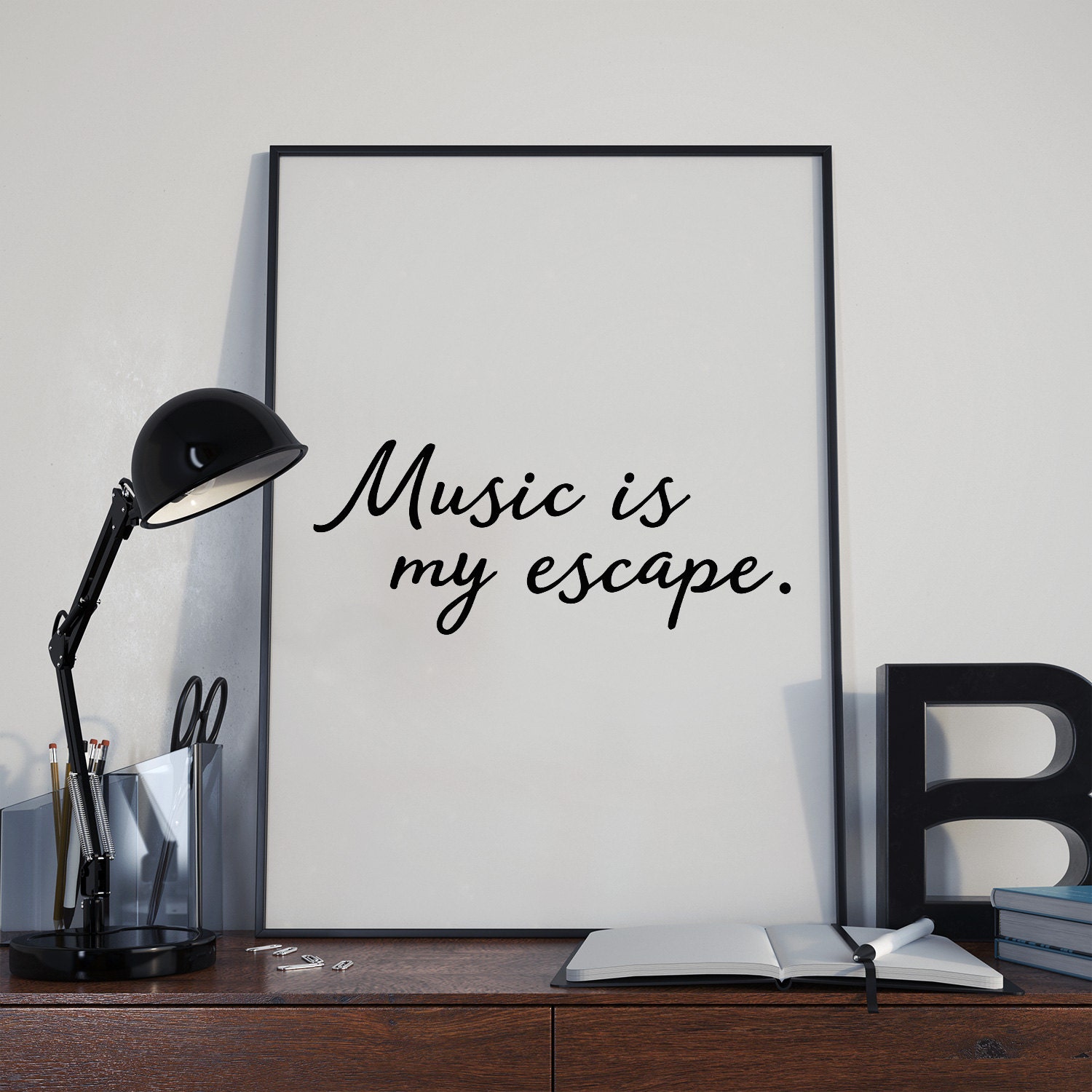 Music is my escape Music quote by createdattheinkhouse on Etsy