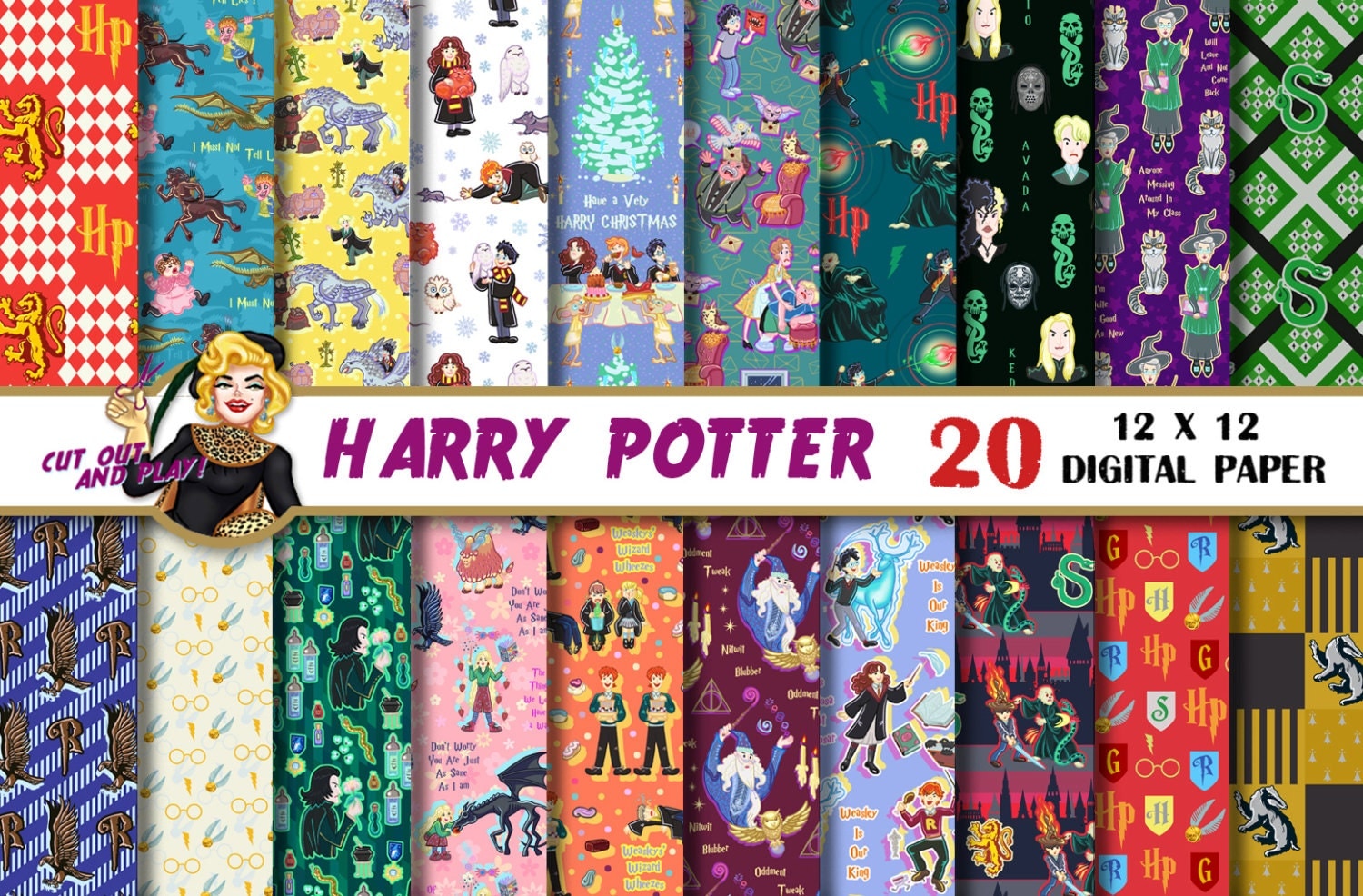 Harry Potter digital paper Harry Potter Scrapbook Slytherin