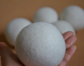 Handmade 5 Pack Wool Dryer Ball 100% Natural Premium New Zealand Sheep Wool Eco-Friendly Chemical-free Gift Set Large Size 9"+