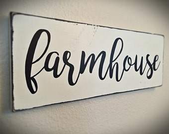 Farmhouse Sign | Black & White Farmhouse Decor, Hand Painted