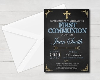 first communion invitation boy, first communion boy, first communion invitation printable, 1st communion, first communion party, gold
