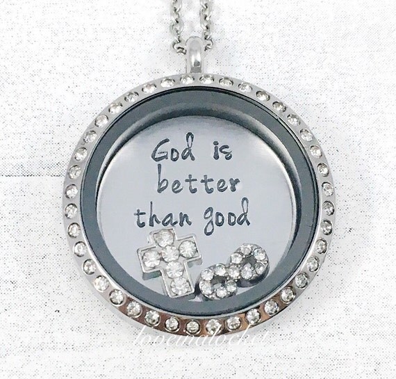 Christian Locket God is Better Than Good Christian Necklace