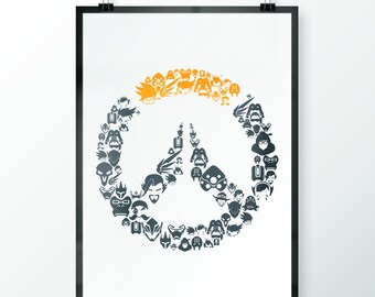 BUY 1 GET 1 FREE! Overwatch - A4 Poster Character Icon Print Gaming Poster