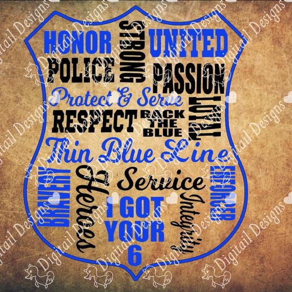 Download Law Enforcement Badge Svg Png Dxf Eps Fcm Ai Cut File Blue