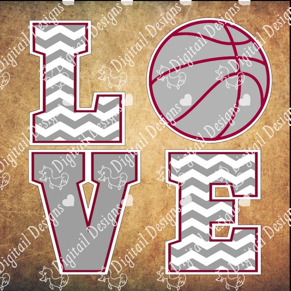 Download Love Basketball SVG png dxf eps ai fcm Cut file