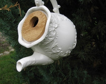 Items similar to Large Aluminum Coffee Pot Bird House Birdhouse on Etsy