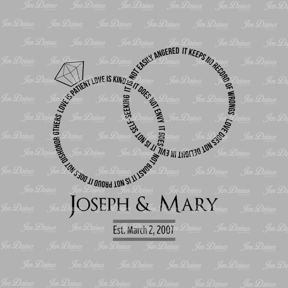 Download Love is patient SVG DXF EPS wedding ring file 1 Corinthians