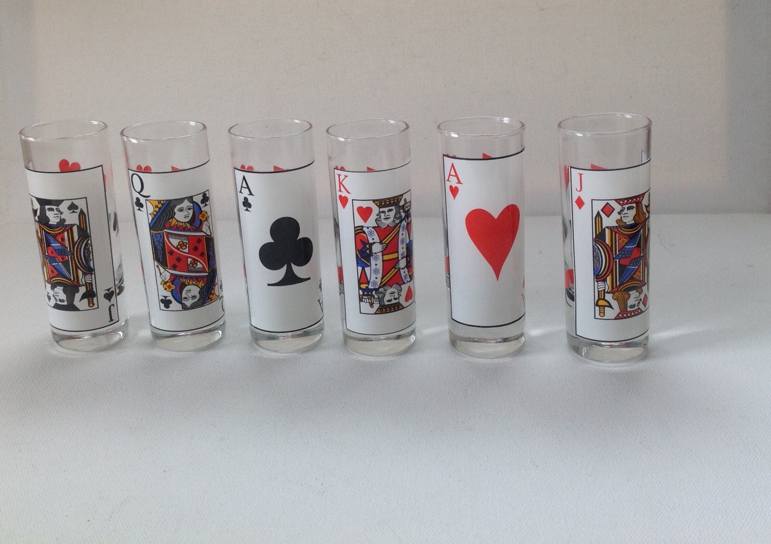Vintage Playing Card Liqueur Glasses / Shooter Glasses
