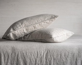 Linen Pillowcase Stone Washed Super Soft Standard Queen King Euro Cushion Cover Sham Natural Organic Gray Flax Pillow Case HOT SALES!