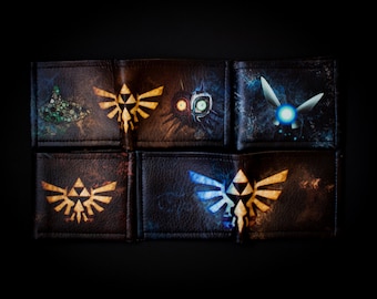 Zelda bifold, Triforce bifold, Ocarina of time, Majoras mask bifold, legend of zelda bifold, Zelda wallet, legend of zelda wallet