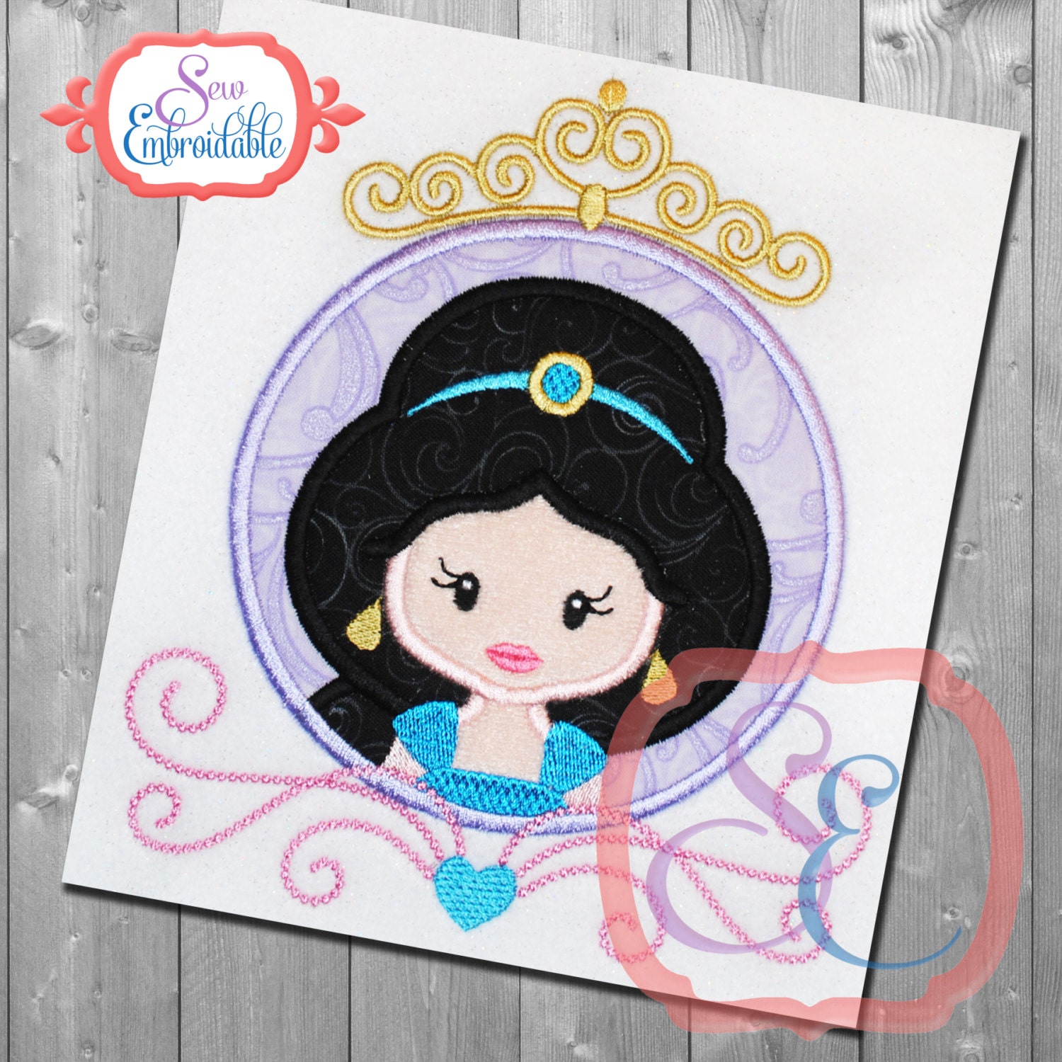 PRINCESS CIRCLE 6 Applique Design For Machine Embroidery