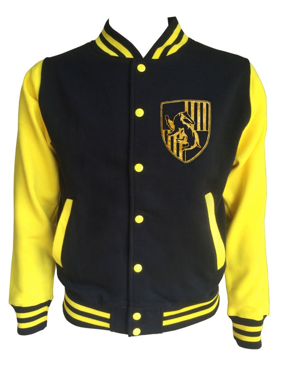 igani - Vintage style Hufflepuff House varsity jacket with gold emblem ...