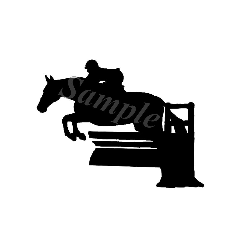 horse jumping line silhouette