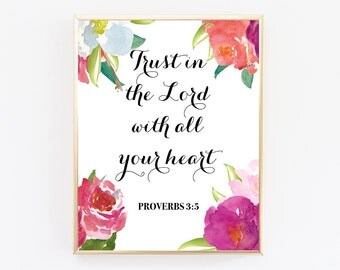 Items similar to Christian art, trust in the lord with all your heart ...