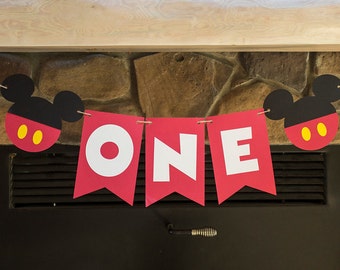 Mickey Mouse ONE Highchair Banner