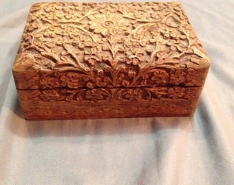 Vintage Carved Jewelry Box