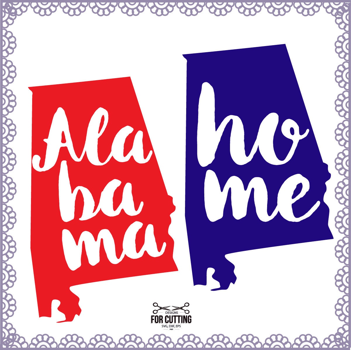 ALABAMA Home Name design pack Cut Files Svg Eps Dxf.