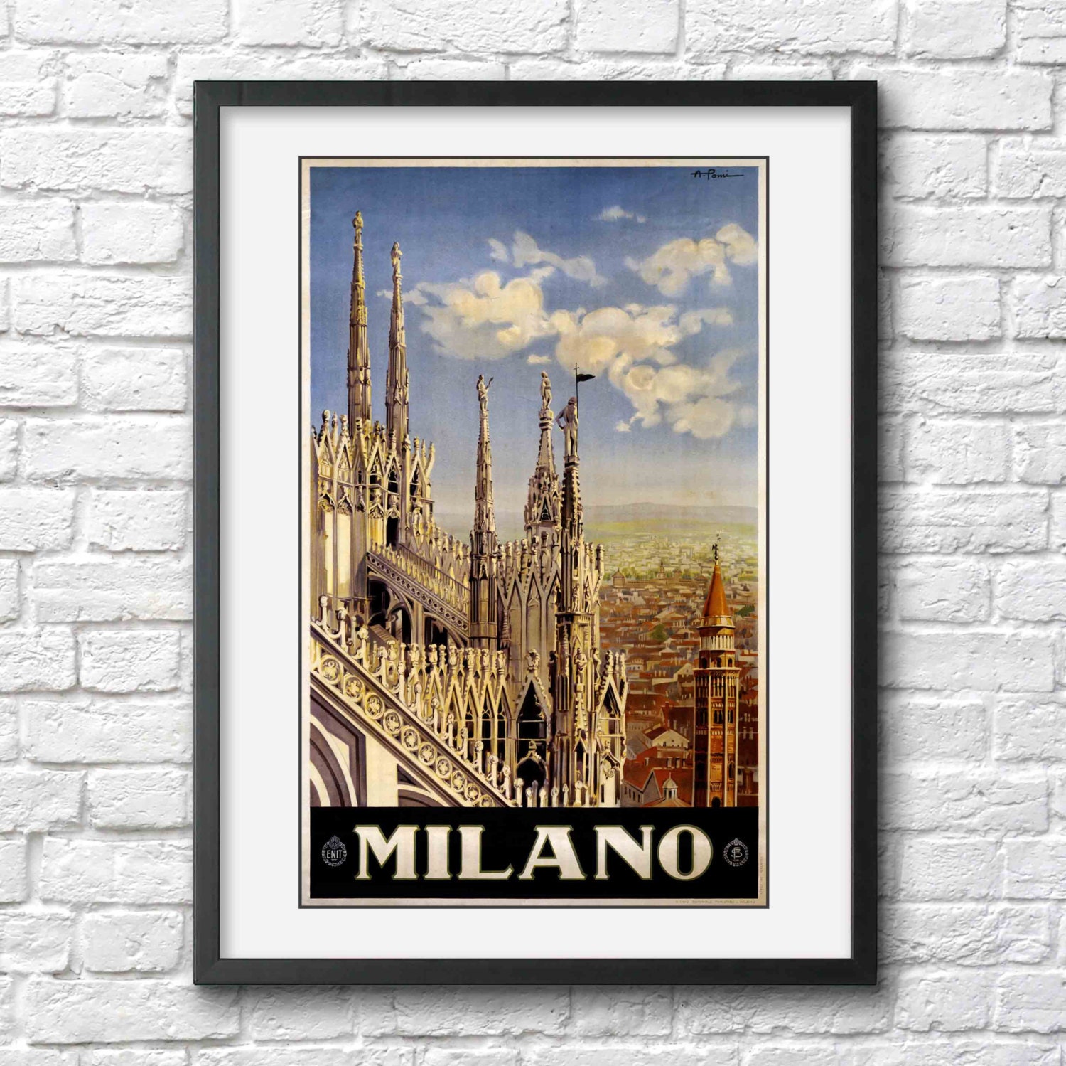 Milan Milano Italy Vintage Travel Poster Print Antique Italian