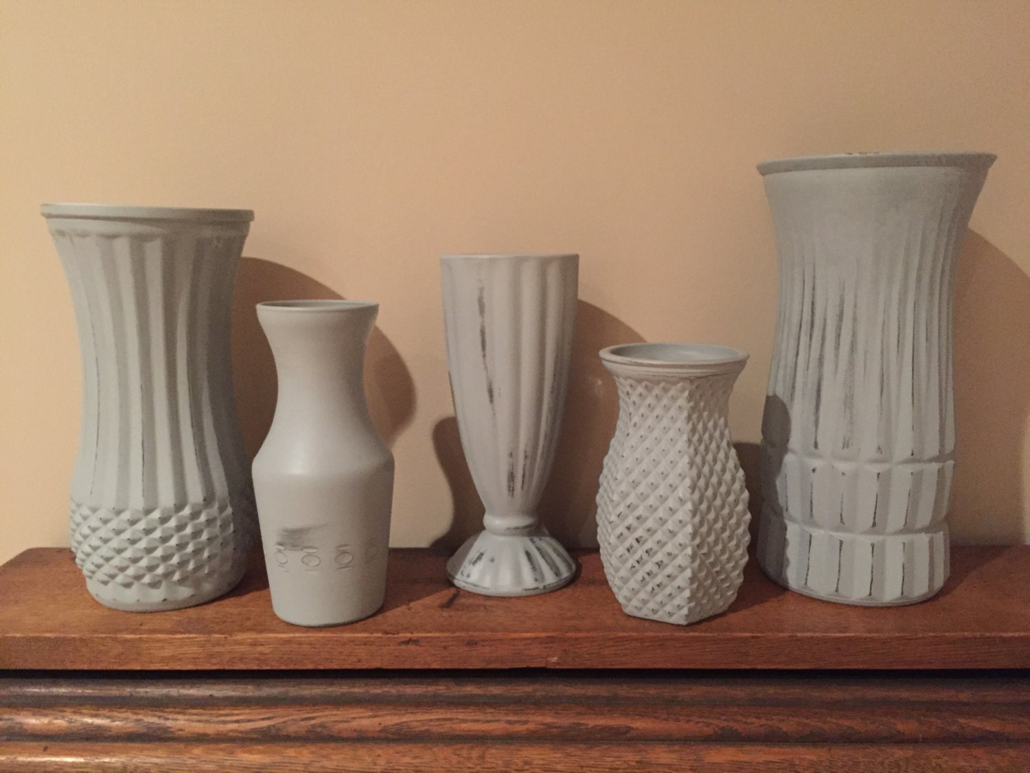 On Sale Distressed Vases Gray Vases Set of Vases Grey