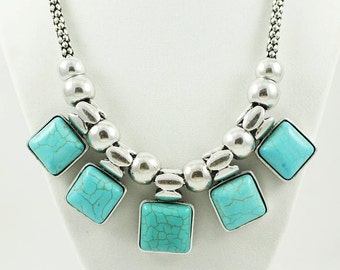 turquoise necklace , turquoise statement necklace ,chunky turquoise necklace , turquoise necklace silver , necklace turquoise , gift for her