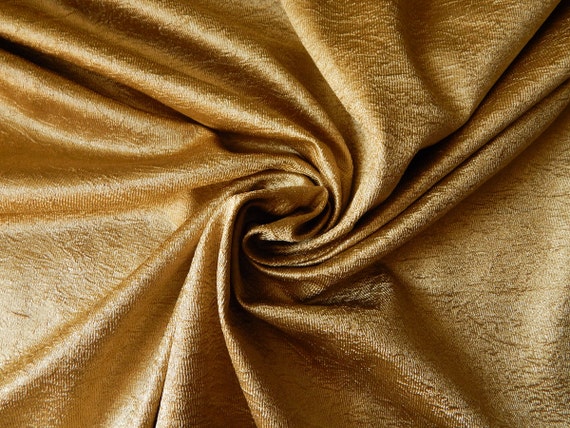 1 Yard Of Crushed Satin Fabric, Golden Curtain Fabric, Satin Fabric For ...