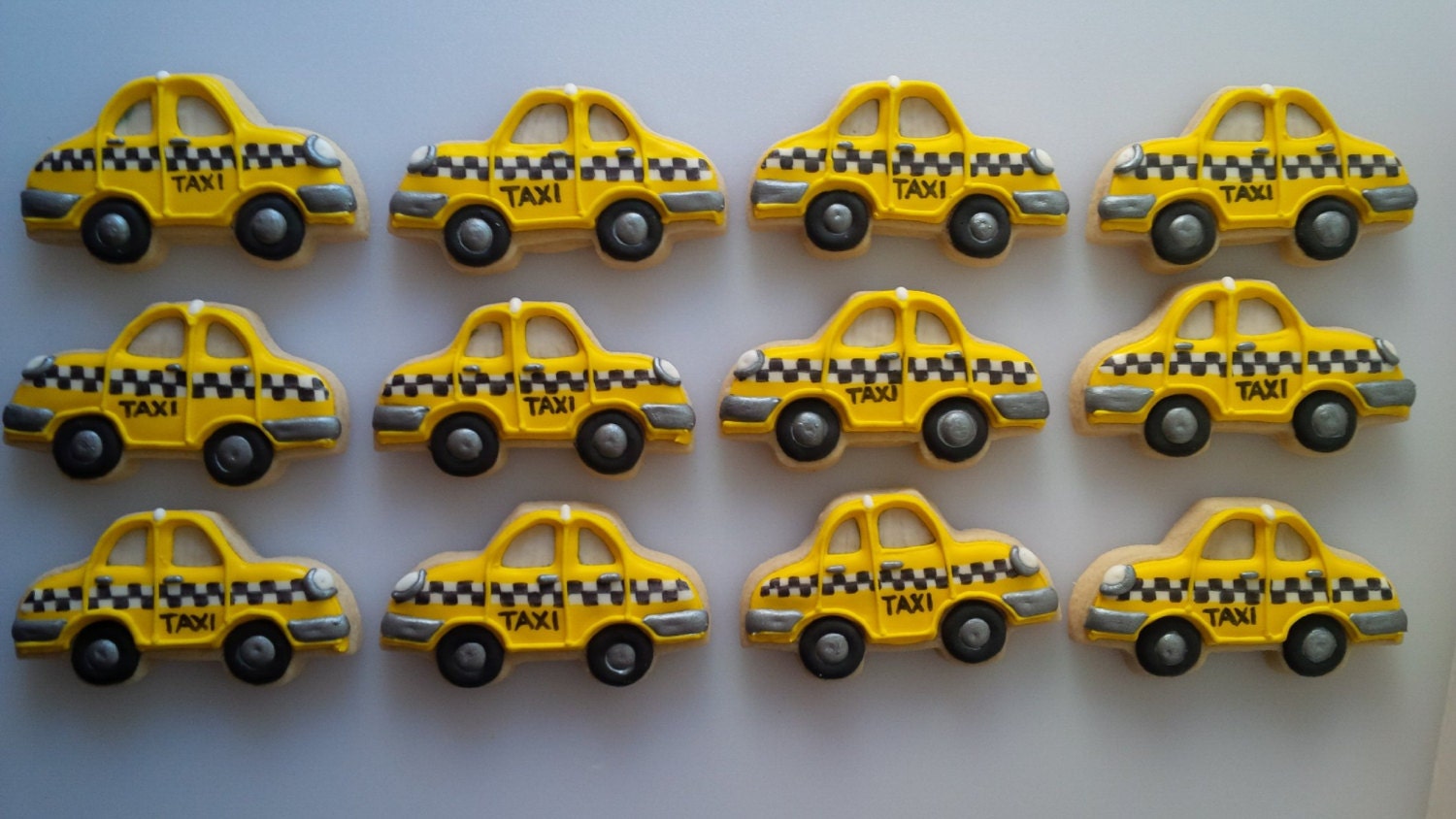 Old Fashioned Taxi Cab Cookies One Dozen Decorated Cookies